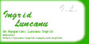 ingrid luncanu business card